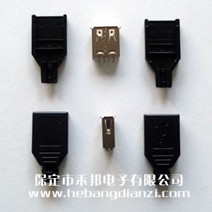 USB-A插座 黑色塑壳三件套
