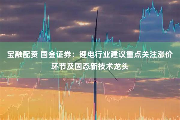 宝融配资 国金证券：锂电行业建议重点关注涨价环节及固态新技术龙头